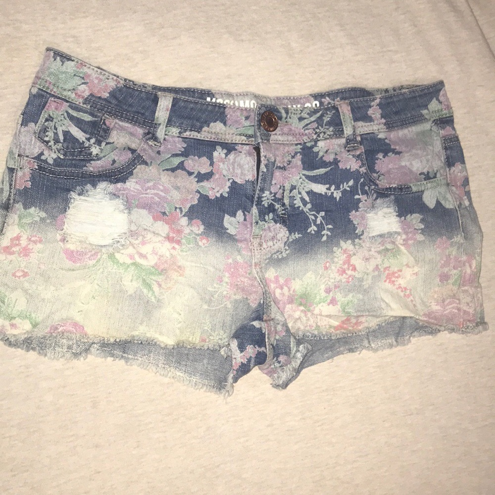 Mossimo flower denim shorts